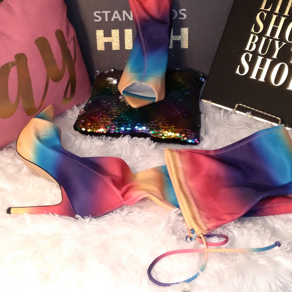 ‼️🗣FLASH SALE‼️🗣Multi color Over The Knee Boots - Picture 2 of 4